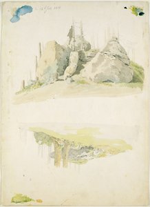 Rots en boom: twee studies, 12 juli 1810 door Caspar David Friedrich